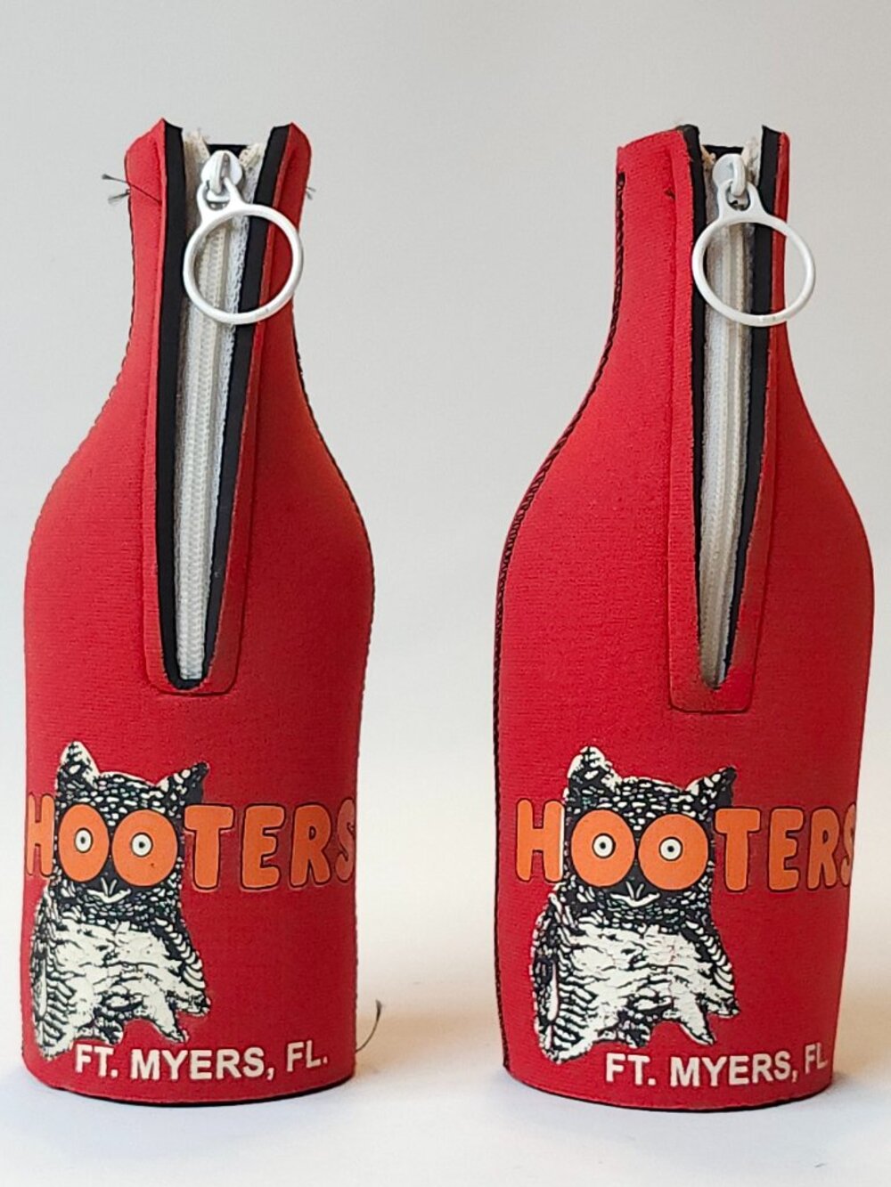 Vintage HOOTERS Beer Bottle Koozies Lot of 2 Ft. Myers Florida